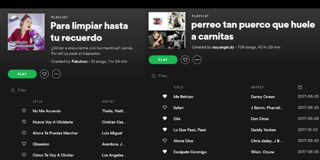 Nombre de canciones para perrear 1